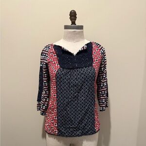 Brand: Crown and Ivy 
Size: XS
Colors: Red, White, and Blue